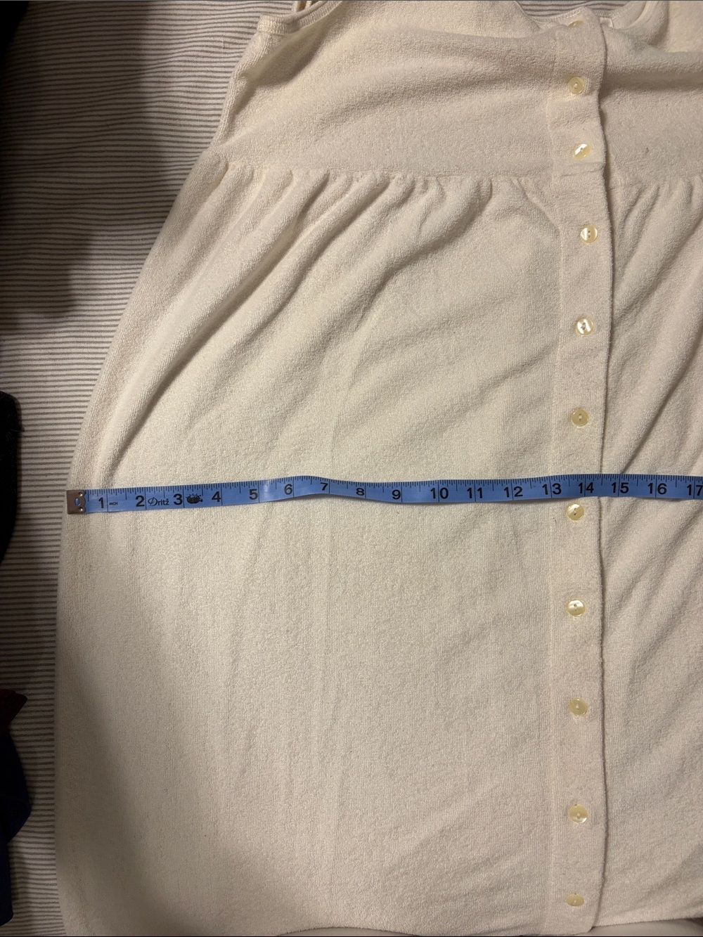 VTG 80s Victoria's Secret Gold Label Terry Cloth Midi Spa Dress Cream Size Large - Picture 9 of 10